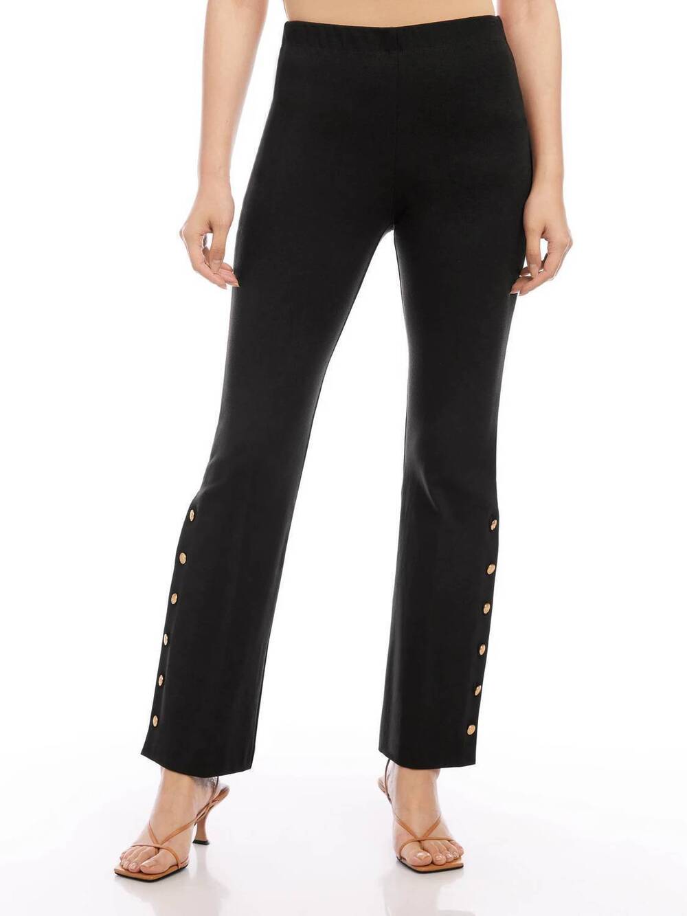 NEW FIFTEEN TWENTY button-up hem pants in black
